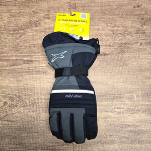Ski-Doo X Team Nylon Gloves Product Performance Mens Charcoal Gray Black Size XL
